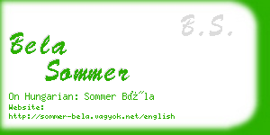 bela sommer business card